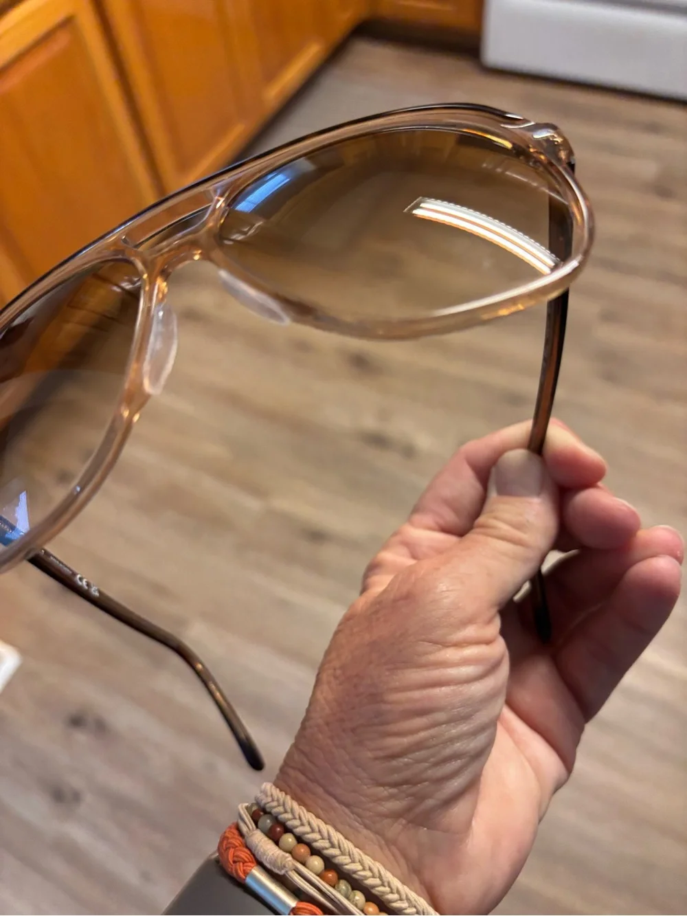 Ray-Ban unisex  Brown Gradient Lenses with Translucent Amber Frame Sunglasses